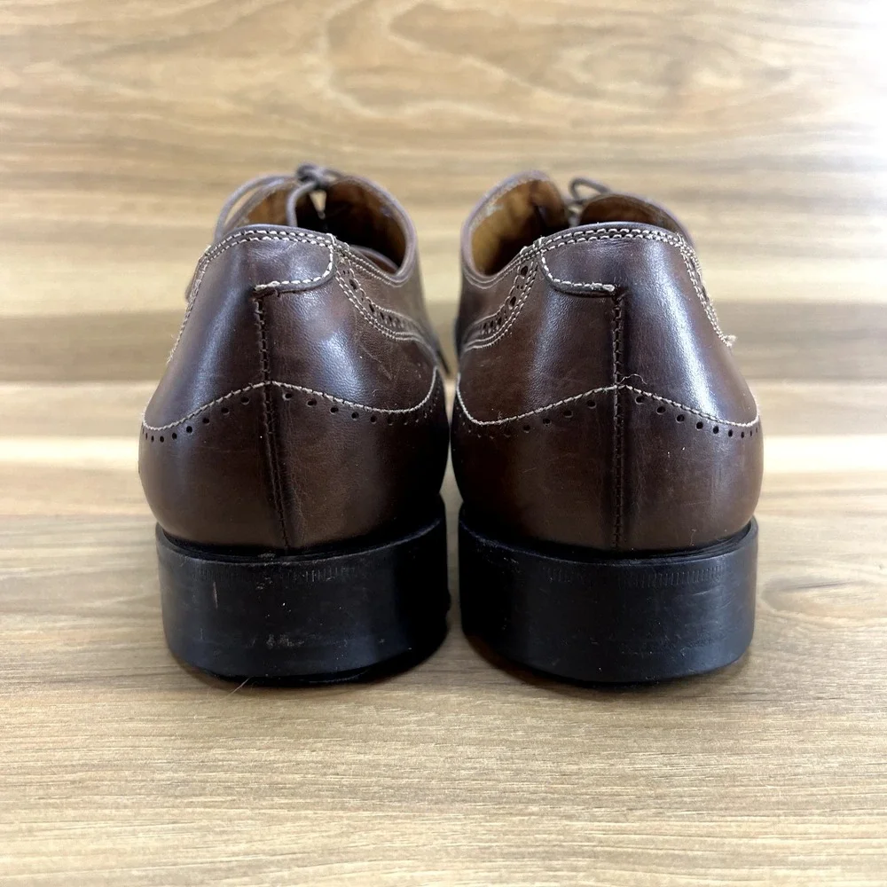 W Gibbs Mens 10.5 Brown Leather Lace Up Oxford Dress Shoe EU 43.5